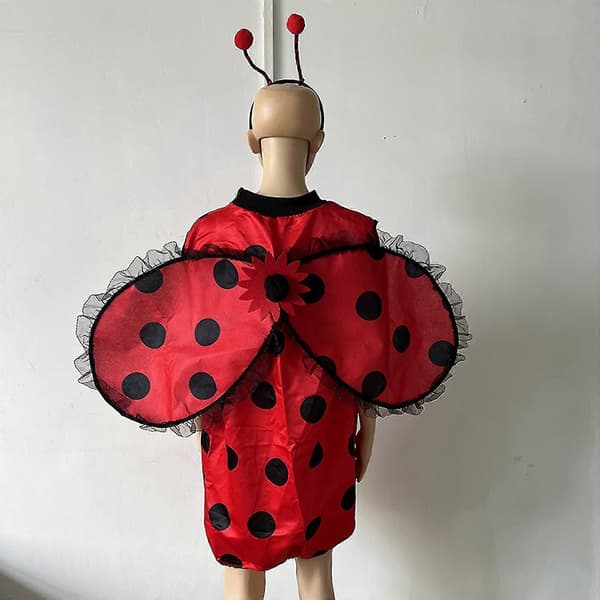 Adult Red Bee Ladybug Halloween Costume Set - L