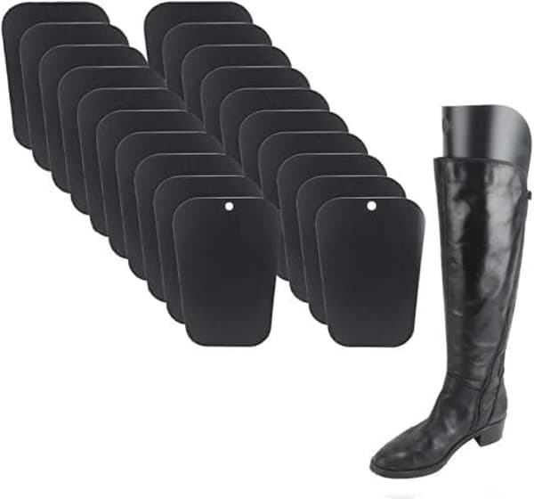 Boot Shapers, Reusable PVC Inserts for Tall Boots and Ankle Boots, Helps Prevent Creases, 16-Pack, Black, 13.86 Inches, One Size