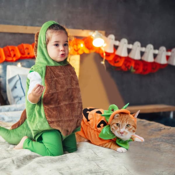 1PC Kattekostume, Halloween Kattekostume Græskar Cosplay Kostume, A