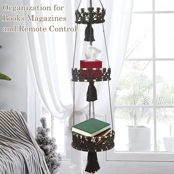 (Pow Yeah!) Hanging Fruit Basket, 3-Tier Tassel Kitchen Hanging Fruit Baskets Storage Basket