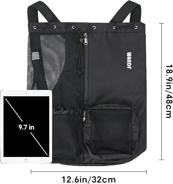 Swim Bag Mesh Drawstring Backpack with Wet Compartment for Swimming, Gym and Training Equipment