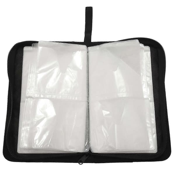80-Disc Portable Leather Zipper Storage Case for CD DVD Hard Drive Album - Brown