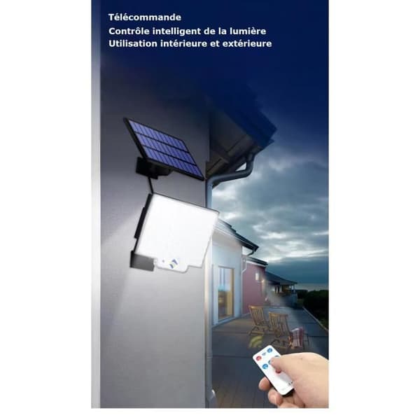 Solcellelampe - 228 LED - Bevægelsessensor - 3 tilstande - IP67 Vandtæt