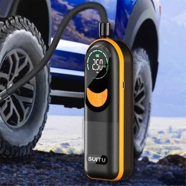 Bärbar Elektrisk Däckpump för Bil Luftkompressor 150PSI Trådlös Uppblåsbar Pump Luftpump
