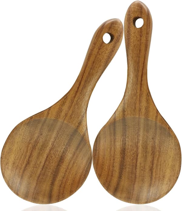 2-pack rispaddel i trä, brun, 18 cm Brown B, 7.09 Inch size_name