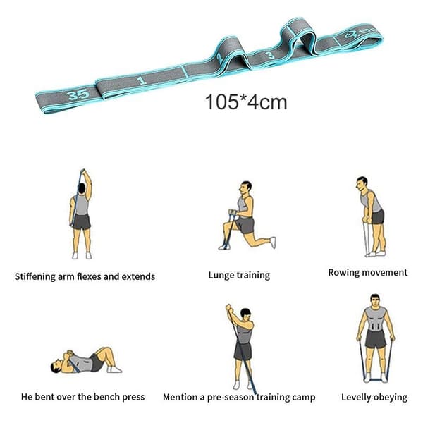 Stretchband, gymnastikband med 9 öglor, yoga stretch-FM-