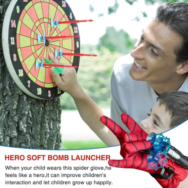 Spiderman Web Shooter for barn - skyter sugekopper rød.