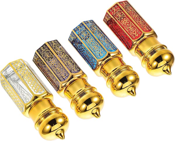 4-pack 6 ml påfyllningsbara parfymflaskor i glas för resor