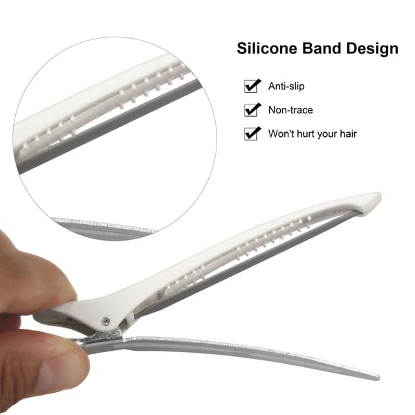 Discrete Hair Clips for Styling & Sectioning, 6-pack White White