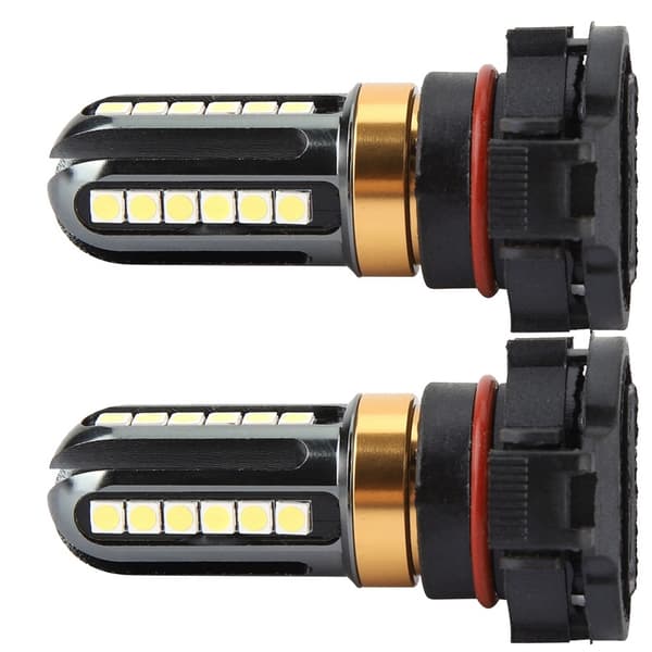 2 stk universelle 3030 24SMD 6000K hvite bil-LED-tåkelyspærer