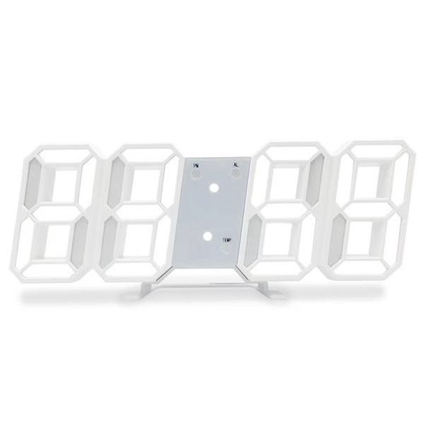 3D LED Digital Wall Clock, Dimmable Night Light, USB Rechargeable