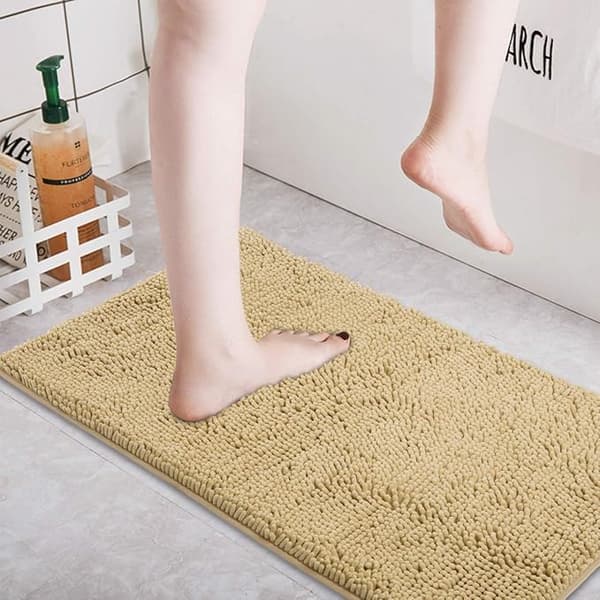 Chenille Mikrofiber Shaggy Badeværelsesmåtte, Blød og Behagelig, Super