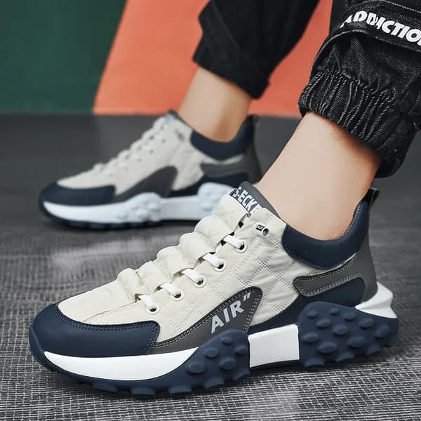 Afslappede gummisko til mænd, hvide sneakers, åndbare sportssko, løbesko, sko