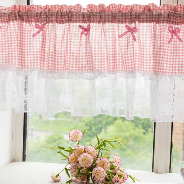 Gardiner, landlige café-gardiner vindue vandrette gardiner rose