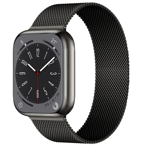Milanese Loop-rem i rustfrit stål til Apple Watch med magnetisk spænde - 38/40/41 (med kontakt) - Starlight + Sort 38/40/41mm 38/40/41mm