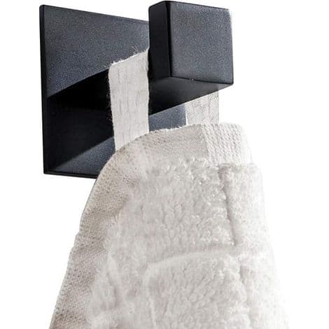 Håndklædekrog, håndklædeholder til hjemmet, badekåbekroge, SUS 304 rustfrit stål, mat sort finish, alsidig vægkrog