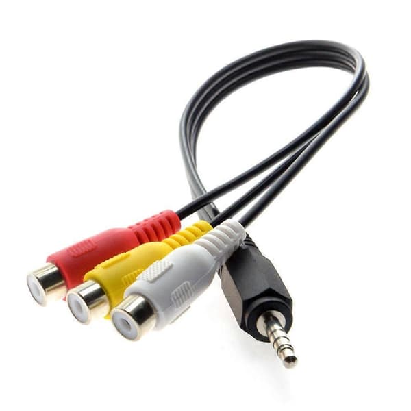 3,5 mm 1/8'' Han Stereo Bil AUX til 3 RCA AV Hun Kabel Lyd Video Kompositkabel
