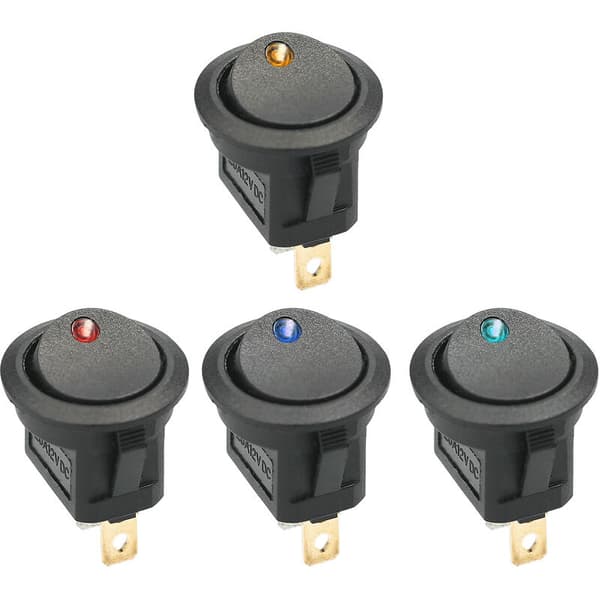 20 stk DC 12V 20A Rund vippebryter LED-lys vippebryter På-Av