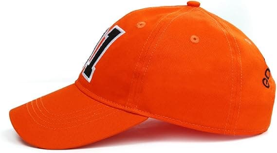 Orange Baseball Cap, General Lee 01, Good OL, med broderet A