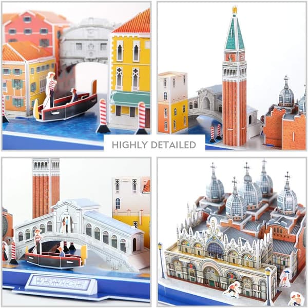 3D-pussel, Venedig stadssiluett byggsats, 126 bitar