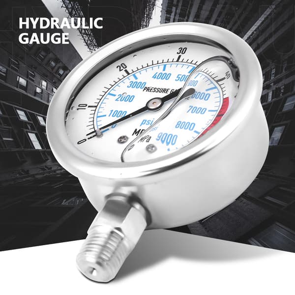 Højpræcisions hydraulisk trykmåler 60MPA 9000PSI NPT1/4 Indløbsbase