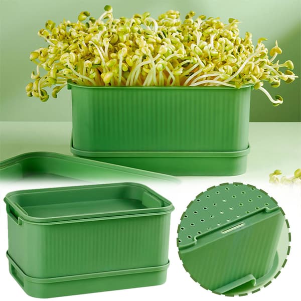 Seed Sprouting Kit with Drainage Holes and Drainage Tray, Upgraded Stackable Tray for Microgreens, Fresh Organic Bean Sprouts 1pc 1pc