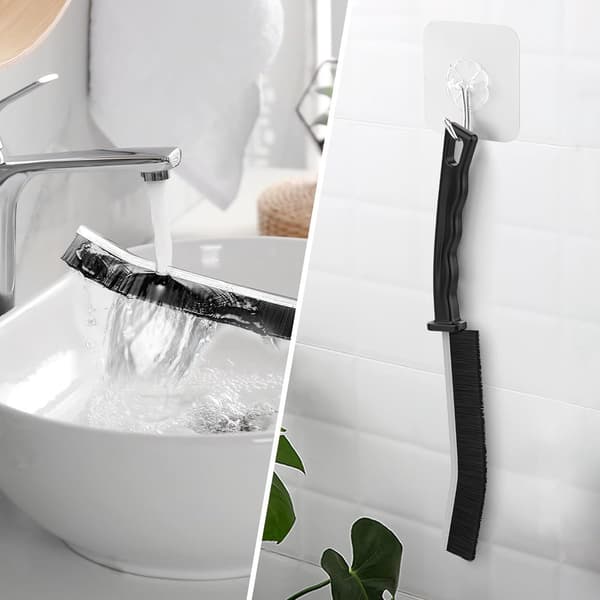 Cleaning brush, 3 hard bristles, grout scrub for bathroom and tile kitchen nook