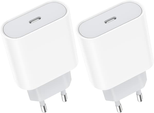 20W 2-pak USB C hurtigoplader, USBC-stik Type C væg AC-strømadapter