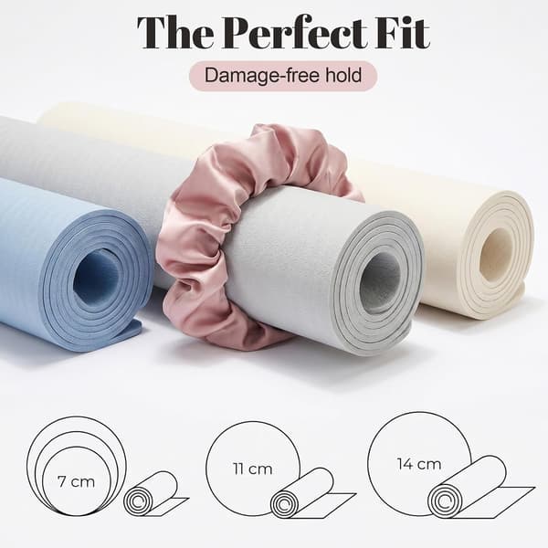 Yogamatte Scrunchie, Stilig Elastisk Holder for Standardmatter Søtt Tilbehør (Rosa)