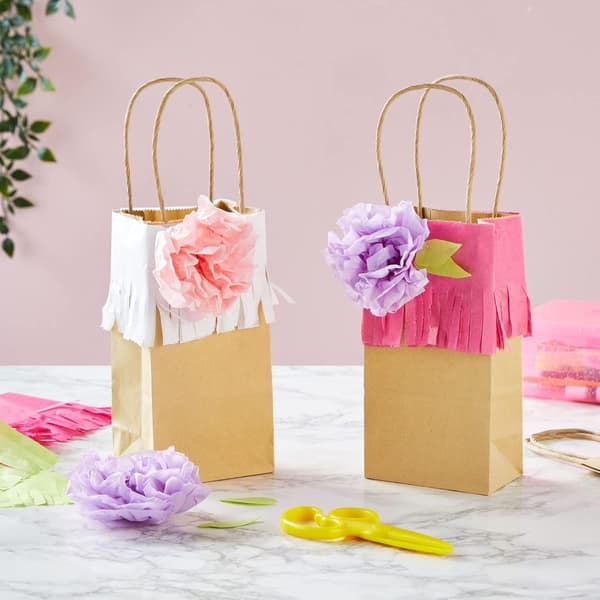 50-pack Kraft Paper Gift Bags with Handles, 15*21*8