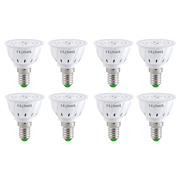 E14 Fuld Spektrum LED-vækstlys - 8-pak til indendørs planter og hydroponik-FA-