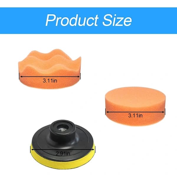 (pow yeah!) 22 stk Borepoleringsputer Kit, Bilpoleringsskum, 3 \" Poleringsputer, Bilpolerer