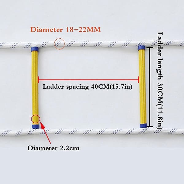 Emergency Fire Escape Ladder 3m - Quick Install Rope Ladder for Window Exit [JUN]