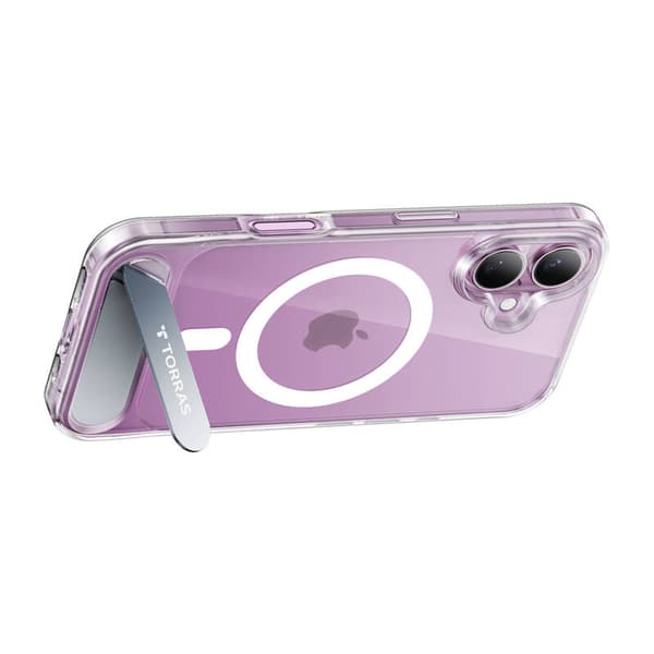 Etui Torras Pstand Series iPhone 16 Plus -puhelimelle (läpinäkyvä)