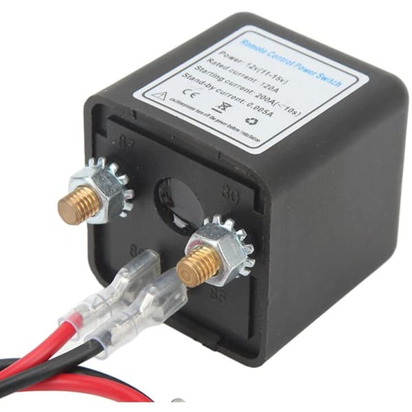 Remote Battery Disconnect Switch, DC 12V Car Power Switch, Anti-Theft, Main Power Switch with Remote Controlled Copper Terminal for Car (12V12