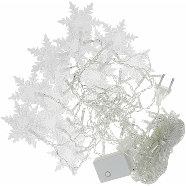 Snøfnugg lyslenke, 4M 100 LED-lys 8 lysmoduser, vindusdekorasjon, jul, bryllup, bursdag, hjem, kaldhvit?