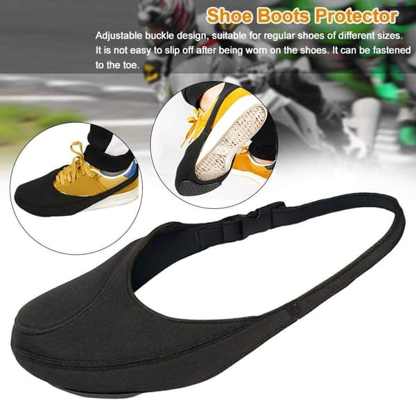 Motorcycle Gear Shift Shoe Protector, 2-piece set, 3mm diving fabric, waterproof, non-slip, for motorcycle riders, black