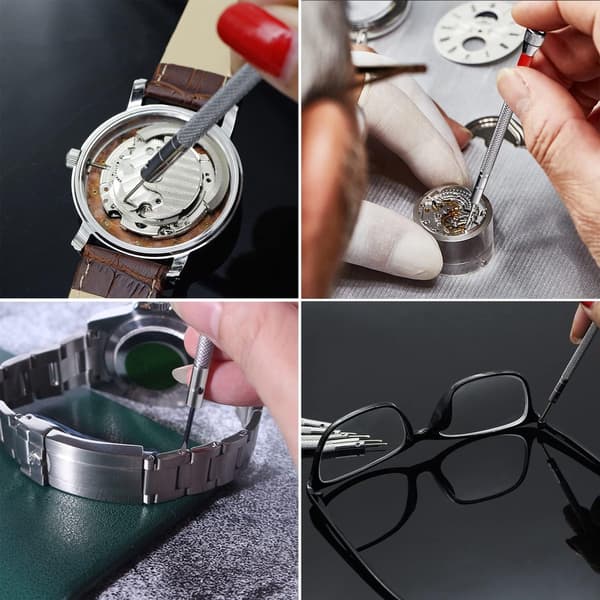 Precision Screwdriver Set, 10 Pieces 0.6-2mm, for Watch and Glasses Repair, with Demagnetizer