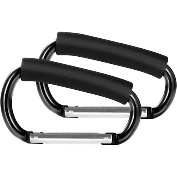 2-pack universella stora barnvagnsklämmor barnvagnskrokar - karbinhake barnvagnskrok organizer för att hänga handväskor, skötväskor