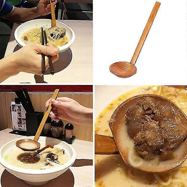 (pow yeah!) Japansk 8,5 tommer Ramen Håndlavet Træske Træ 10 stk