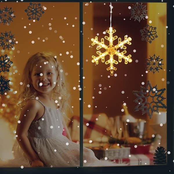 Window Lamps, 5 Pcs Hanging Christmas Tree Window Lamp with Suction Cup C