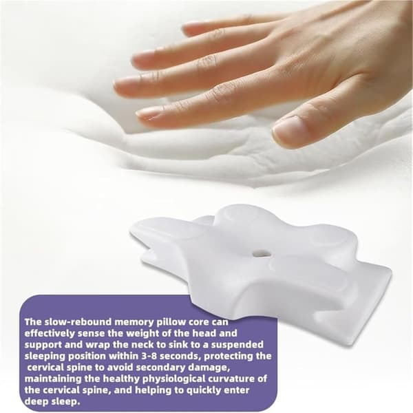 Butterfly-Shaped Memory Foam Neck Pillow - Ergonomic Side Support with Slow Rebound for Deep Sleep (Grey)