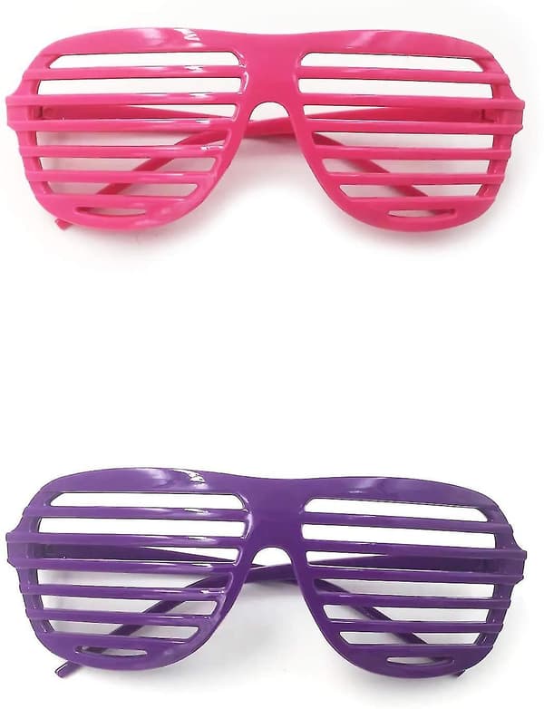 8 par festbriller, neonfarvede shutterbriller