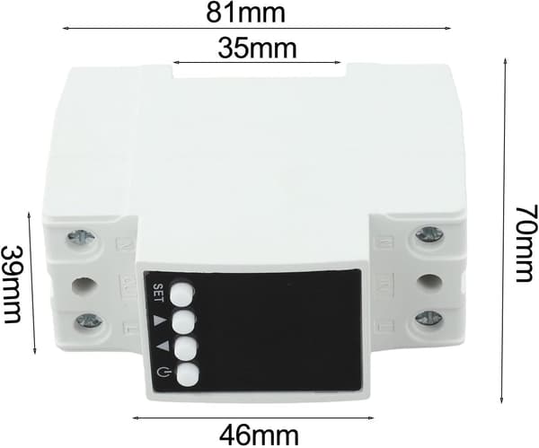 Smart Protector AC, Underströmsfunktion, PA66 Säkerhet Dubbel Display Spänning 80-300V Justerbart Överrelä med Fördröjningsskal för El