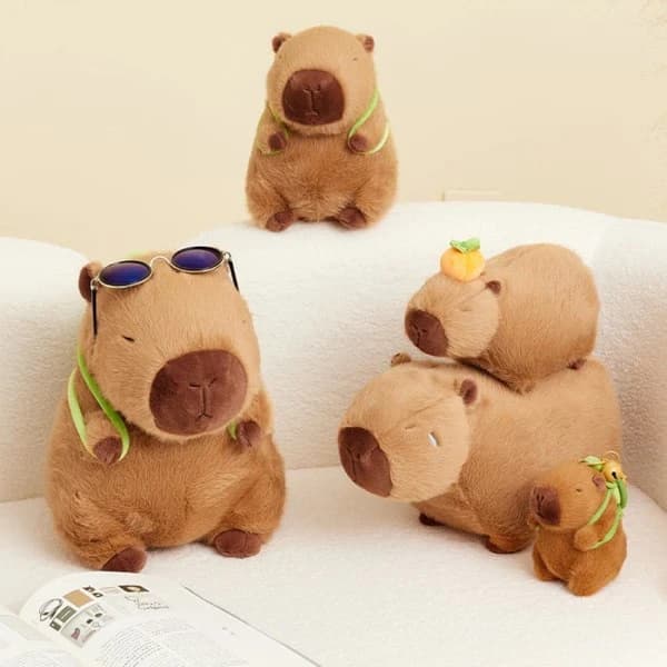 (pow yeah!) Capybara Plush Toy 25 cm Capybara Wearing Turtle Realistic Soft Capybara Toy Soft Plush Capybara Plush 25 cm