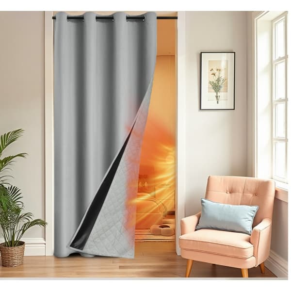 Upgraded Detachable Two-in-One Winter Windproof Warm Curtain (132x160cm, Eyelets, Single Panel)