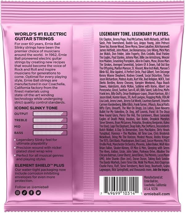 Ernie Ball Mega Slinky nickelpläterad elgitarrsträng, storlekar 10.5-48 (P02213) Mega (10.5-48) Mega (10.5-48)