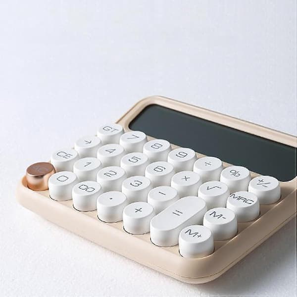 Desktop Calculator, Battery Powered Desktop Calculator, Mechanical Calculator with 12 Digits and LCD Display, Kids Calculator, for Office
