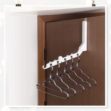 Over-the-door clothes hanger, foldable drying rack - Clothes rail for door, modern and space-saving folding function, 5 kg load capacity, for Ba