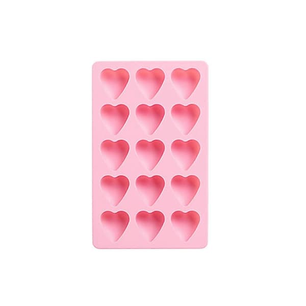 To hjerteformede isterningebakker i silikone, isterningeforme, bruges i køkkenet, chokolade, slik, pink